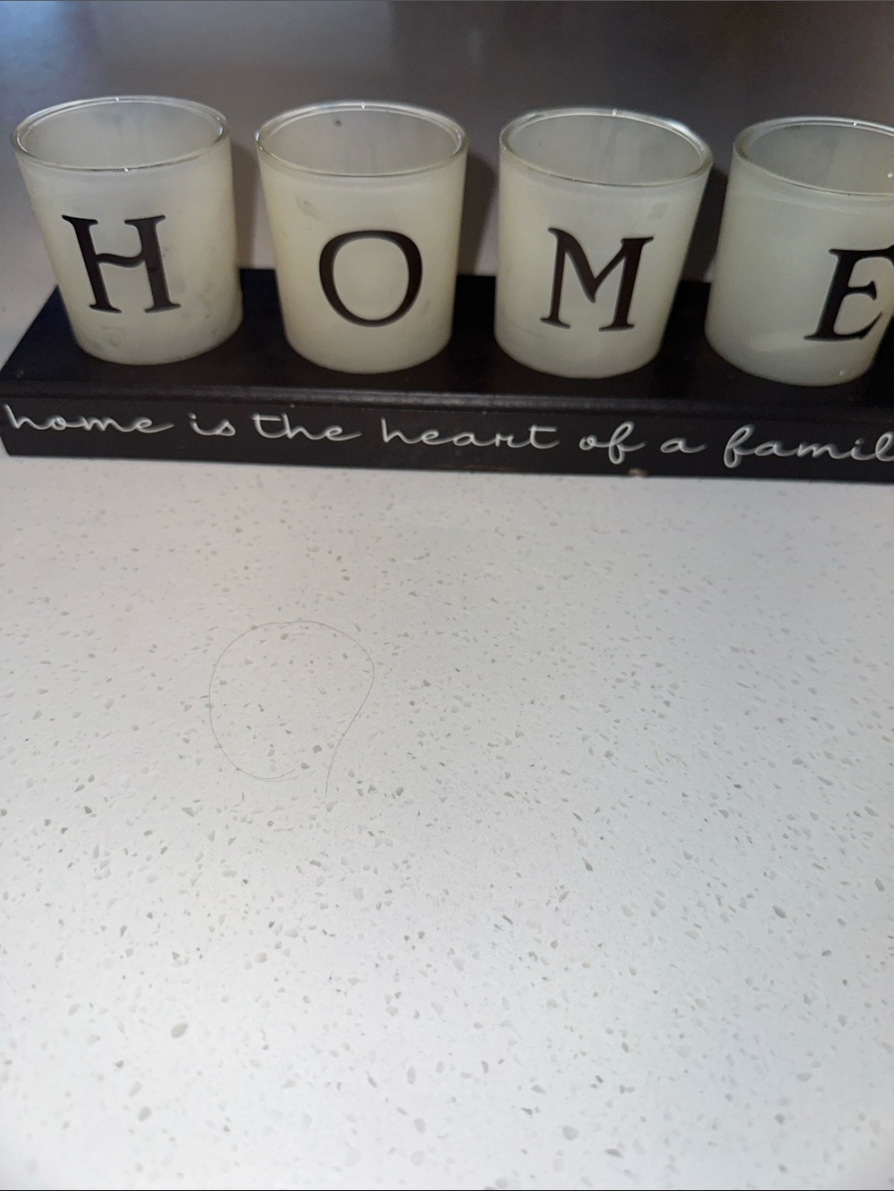 HOME Votive Candle Holder Set - White Glass with Black Tray